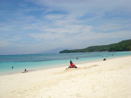 white sand beach - a white-sand beach in glan, saranggani, philippines