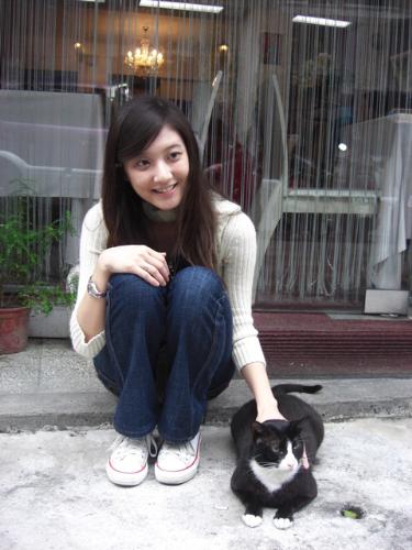 me and cat - I was playing with the cat