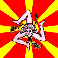 Trinacria Siciliana - this is the emblem of Sicily, the 'Trinacria Siciliana'.