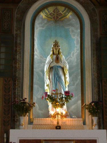 Roman Catholic Church in Bucharest, Romania - Statue of Mary in a Roman Catholic Church in Bucharest, Romania - a country with a 90% Christian Orthodox population.