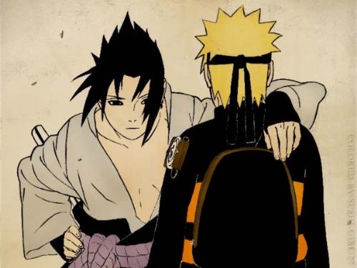 Naruto and Sasuke - here is my favorite moment. the eternel dual , between, naruto and sasuke this scene, is when they met, in orochimaru place. Naruto was looking for his sasuke to bring him back to konoha their village.