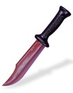 Does the knife look like this after he cut his thr - Knife full of blood