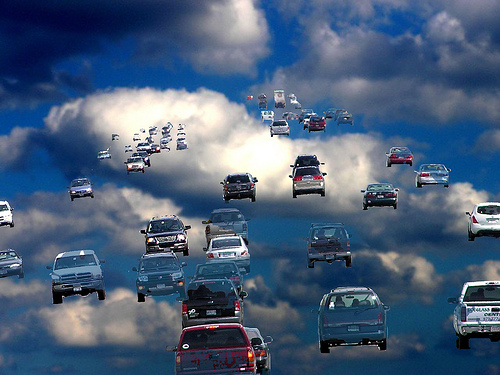 Best Cars - A surreal photo of the best cars floating in the sky.
