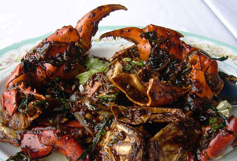 Black Pepper Crabs - A very spicy, peppery dish that is absolutely delicious!