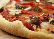 sausage pizza - cheese crusty sausage pizza