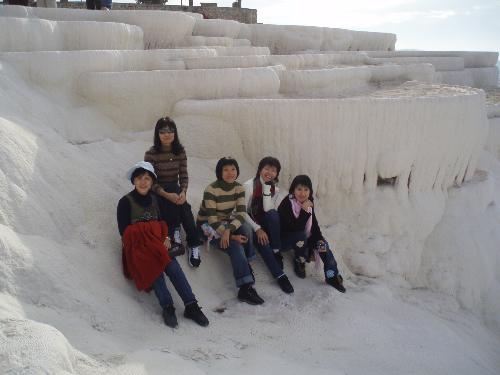 Pamukkale, the Cotton Castle - The word of Pamukkale in Turkish is Cotton Castle, as the white unique natural calcium terrace cliffs formed there just seem like the snowy winter landscape.