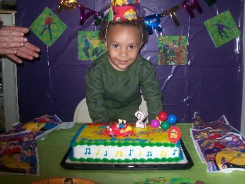 Wiggly cake - My son and his Wiggles birthday cake