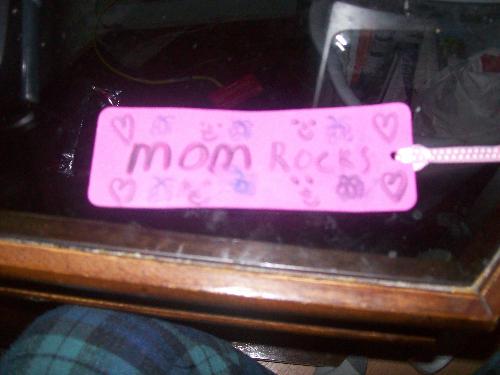 Mom Rocks Bookmark - A bookmark my daughter made for me