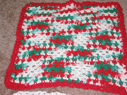 Christmas Crochet Dish Cloth - Dish cloth that I crocheted for my mother.