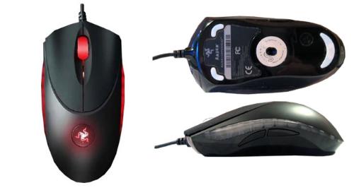 Razer Copperhead Anarchy Red Gaming Mouse - This is a picture of the Razer Copperhead Anarchy Red Gaming Mouse from multiple angles.