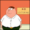no loitering - Family Guy dad loitering by a no loitering sign