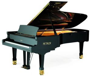 Grand Piano P 284 MISTRAL - The Petrof piano company was founded in 1864 by Antonin Petrof, a Czech piano maker. The company still exists today and produces high-quality pianos used by professionals.  The piano on this picture is the grand piano P 284 Mistral, which is part of the Petrof master grand piano series. This series features top instruments for concert halls which take roughly nine months each to produce by the company's most experienced employees. The P 284 Mistral concert grand piano is one of the best produced, which, thanks to the builders' expertise, is suitable for the hardest and most demanding pieces.