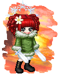 Sports - Red-headed anime girl, dressed in warm winter clothing holding a sword in each hand.