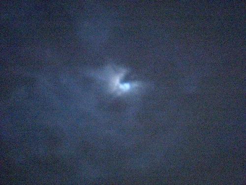 Moon in the cloudy night - I've taking this picture of the moon in the cloudy night several days ago. With a little under-exposure, ISO 600 and 2 second shutter speed plus a little shaky hands. The result is like a plasma could in the star trek movie.