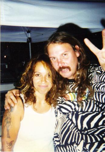 Wooo!!! Hooo!!! - this is me with Linda Perry from 4 Non Blondesafter she got done jamming with her own band here in Las Vegas.