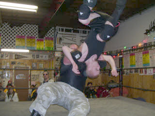 Amazing Wrestling Move - This is me taking a double underhook suplex. It was pretty scary but the picture is amazing.