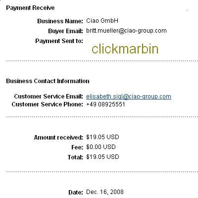 my payment proof in ciao - thank you to ciao for the payment