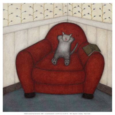 cat reading - reading cat