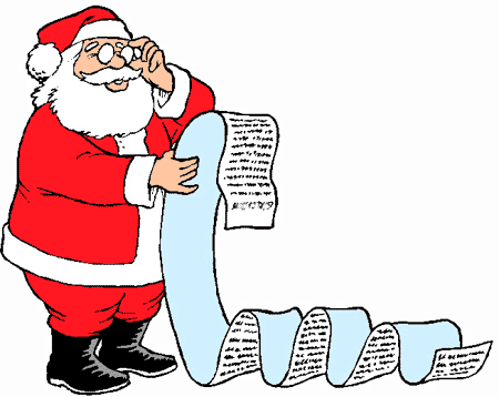 Santa Reading - Santa reading from his naughty and nice list