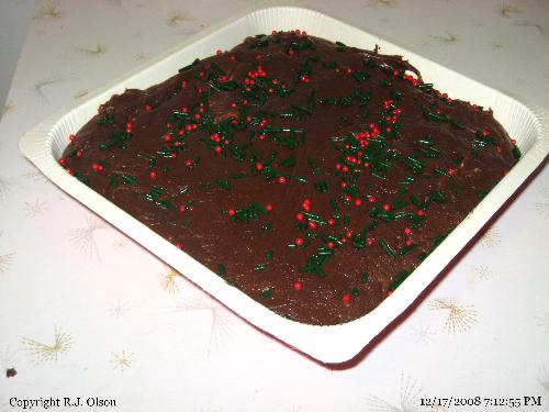 Decorated Fudge - The almost finished product. Just need to be refridgerated  a couple hours then I'll munch on some later tonight.