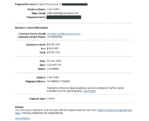 my ciao payment proof - i received payment from ciao.This is my payment proof from ciao.i received 30$ from ciao.