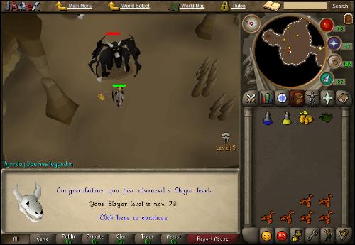slayer 70 in runescape - This is me getting slayer 70 on black demons in the dungeon to the north of varrock