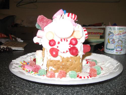 gingerbread house my grandson made - Parker made this at school