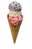 ice cream - photo of Red, white and blue triple scoop of ice cream