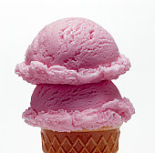 ice cream cone - photo of two scoops of ice cream on cone