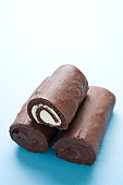 chocolate rolls - photo of Three chocolate roll cakes
