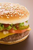 cheeseburger - photo of Cheeseburger with tomato, gherkins, onions, ketchup