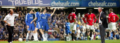 chelsea VS manchester united - chelsea players have quarrels with the red's