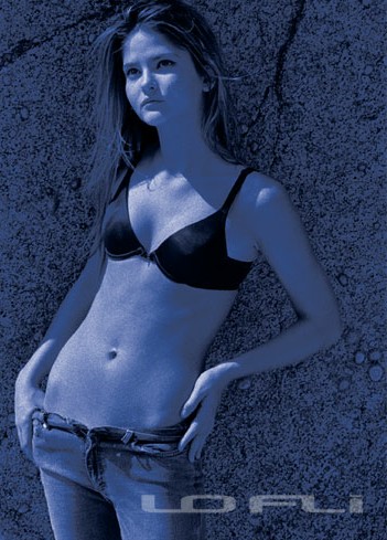 low waist jeans - A girl in a low waist jeans