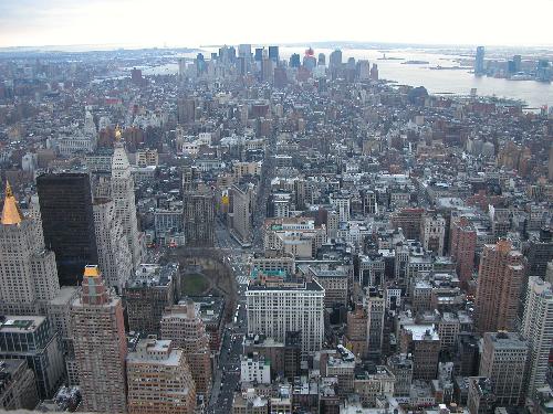 View of New York from Empire State Building - This is a fantastic view of New York from thew Empire State building pointing towards where the twin towers used to be.