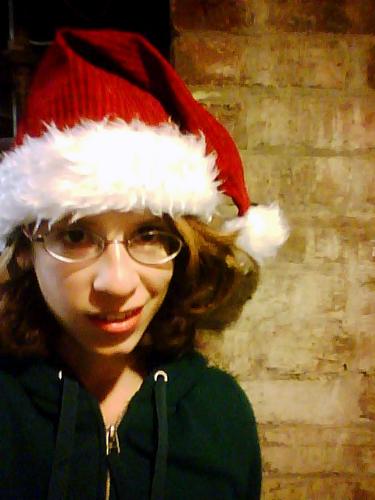 Santa hat - Me in my Santa hat, just dressed up for the coming occasion!