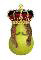 mustachioed queen pear - painted mustache on Irish's Queen Pear.