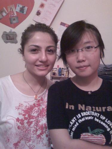 My roomate and I - The left is one of my roomate nava,the right side is mine. She comes from iran,we are good friend! If you like,could you leave your footprint?