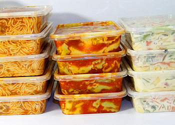 stored food - pre-made meals stored in the ref