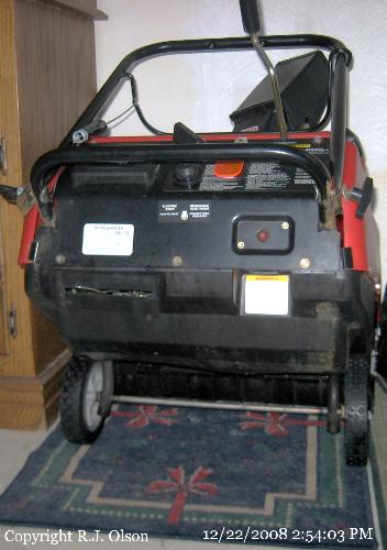 Keeping it warm - With the frigid,artic type temperatures I have to  keep my snowblower indoors to make sure it starts.