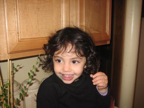Jenna! - this is my 2 year old cousin, Jenna. She's actually turning 3 in February. She's a funny and smart kid. This picture was taken at our grandparents' house. I believe there's candy on her mouth in this photo:P