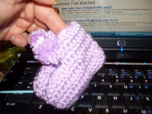 soft purple booties - love them soft purple booties - love them