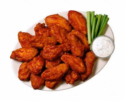 Buffalo Wings and DIp - Buffalo Wing with celery and ranch dressing