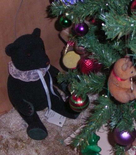 Unusual Green Teddy - Teddy under Christmaes Bear