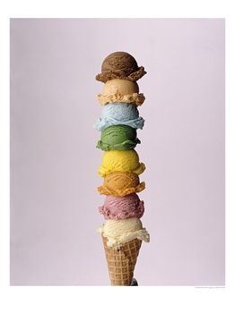 Ice cream cone scoops - Ice creams are the greatest delicacy for the taste buds...atleast i think so.