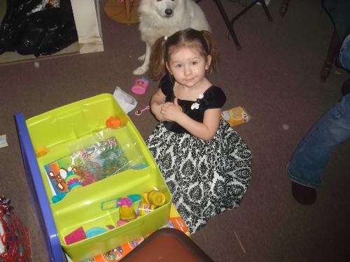 beverly  - Beverly opening her present christmas morning
