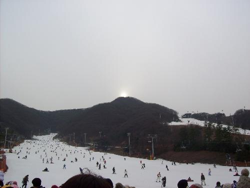 Blurry sun in Jisan - i shot this photo at jisan resort, south korea:D