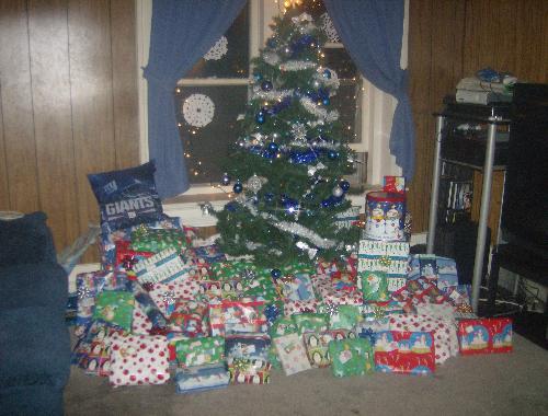 Presents - Our before picture with all the presents under the tree, before the kids got to them.