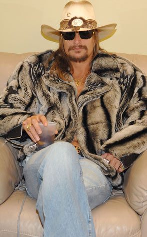 Kid Rock - Is that a fur coat? I guess his days with animal loving Pam are relly a thing of the past.