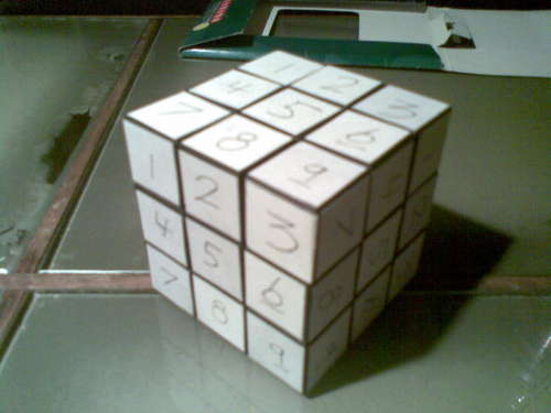 SudoKube - today i saw this on a site - this a most beautiful sudoku this year! a sudoku cube! it is give u more enjoymet more trouble and it last more longer then a single sudoku ! like to do it check the picture and u can have it on from the site just ask!