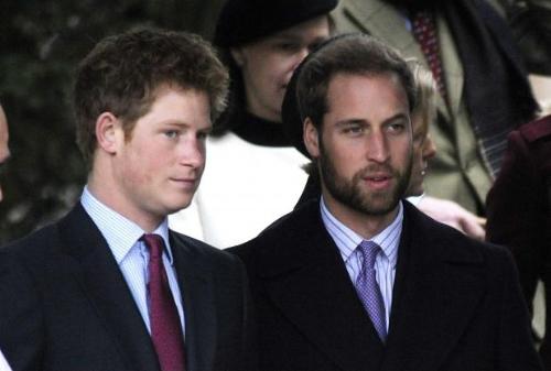 princes harry & william - harry and william at xmas service
